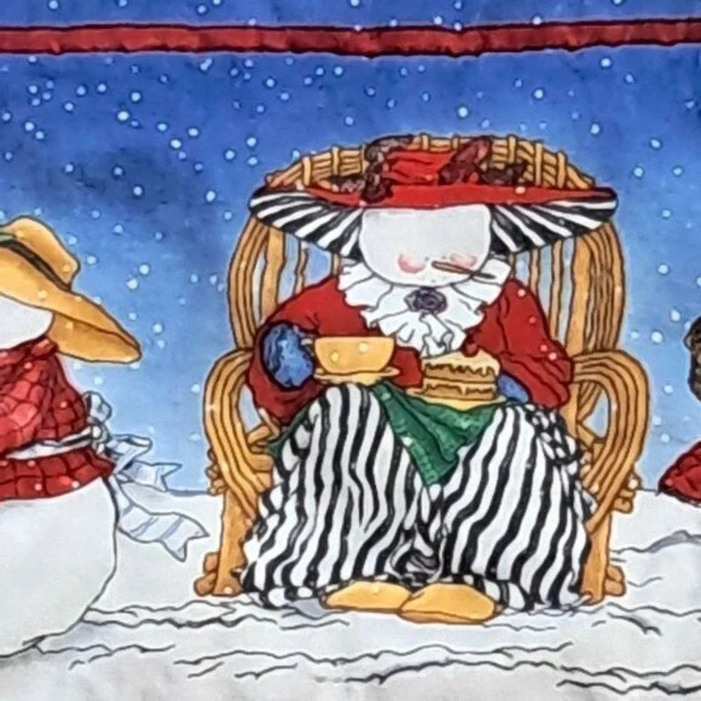 Handmade Winter Snowman Quilt Christmas Holiday‎ Patchwork #CS44